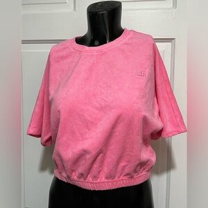 Womens Juicy Couture Pink Crop Top Shirt Size Small